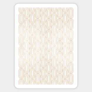 Retro Pattern - White & Copper Sticker